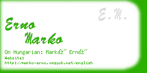 erno marko business card